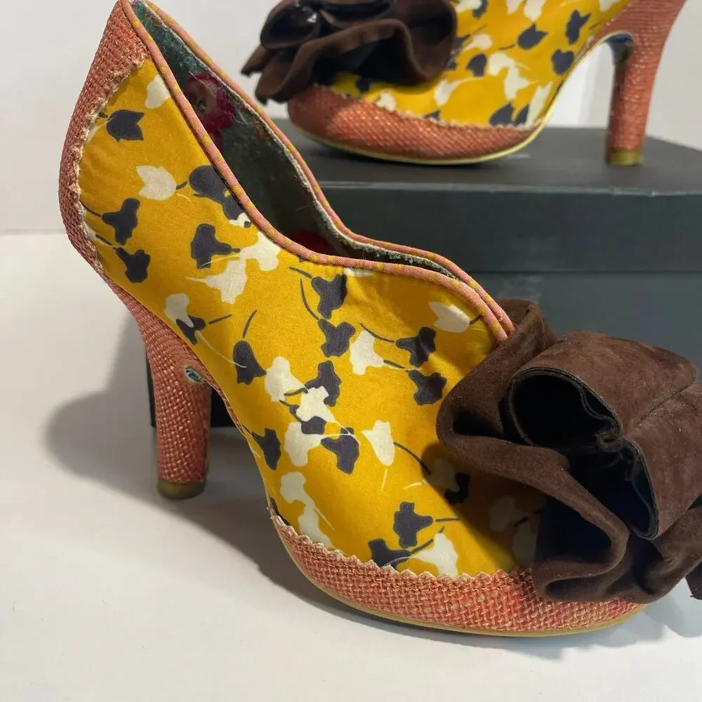 MUTINY by  Irregular Choice Shoes HIGH HEEL BROWN BOW SIZE 36